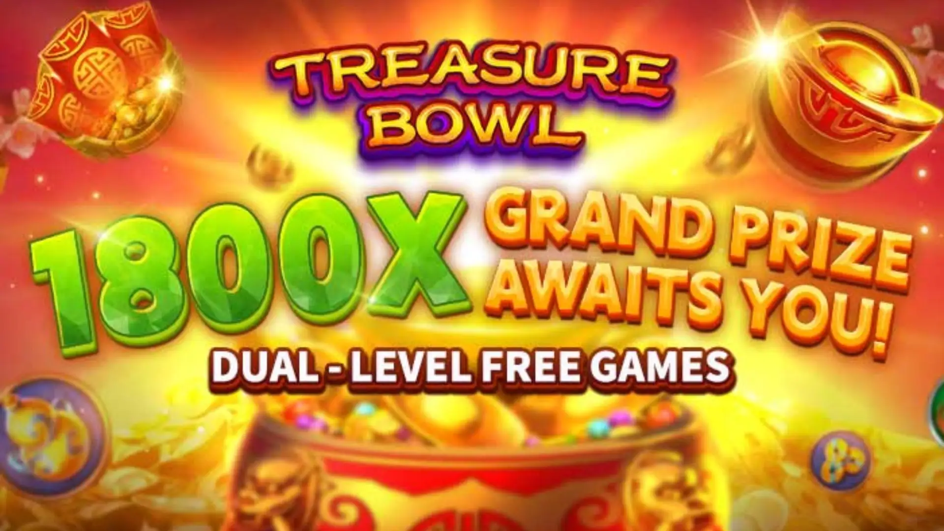 Multiplicadores Treasure Bowl 5u - 7777x Máximo com Tigela Dourada